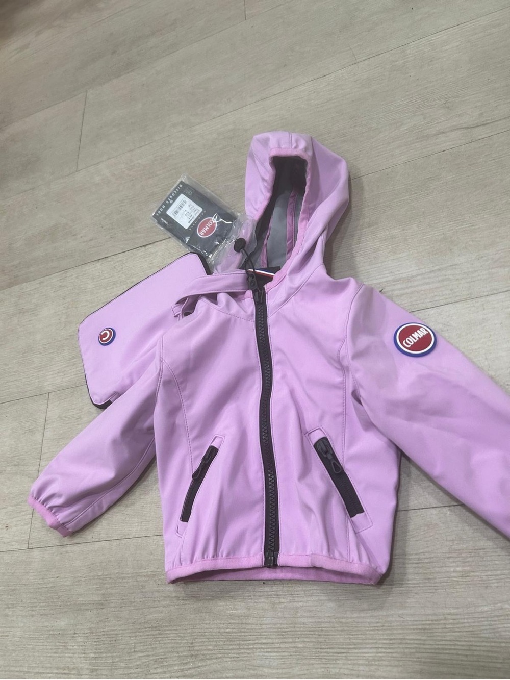 COLMAR Kids' purple Hooded Rain Jacket with a pouch to store it in